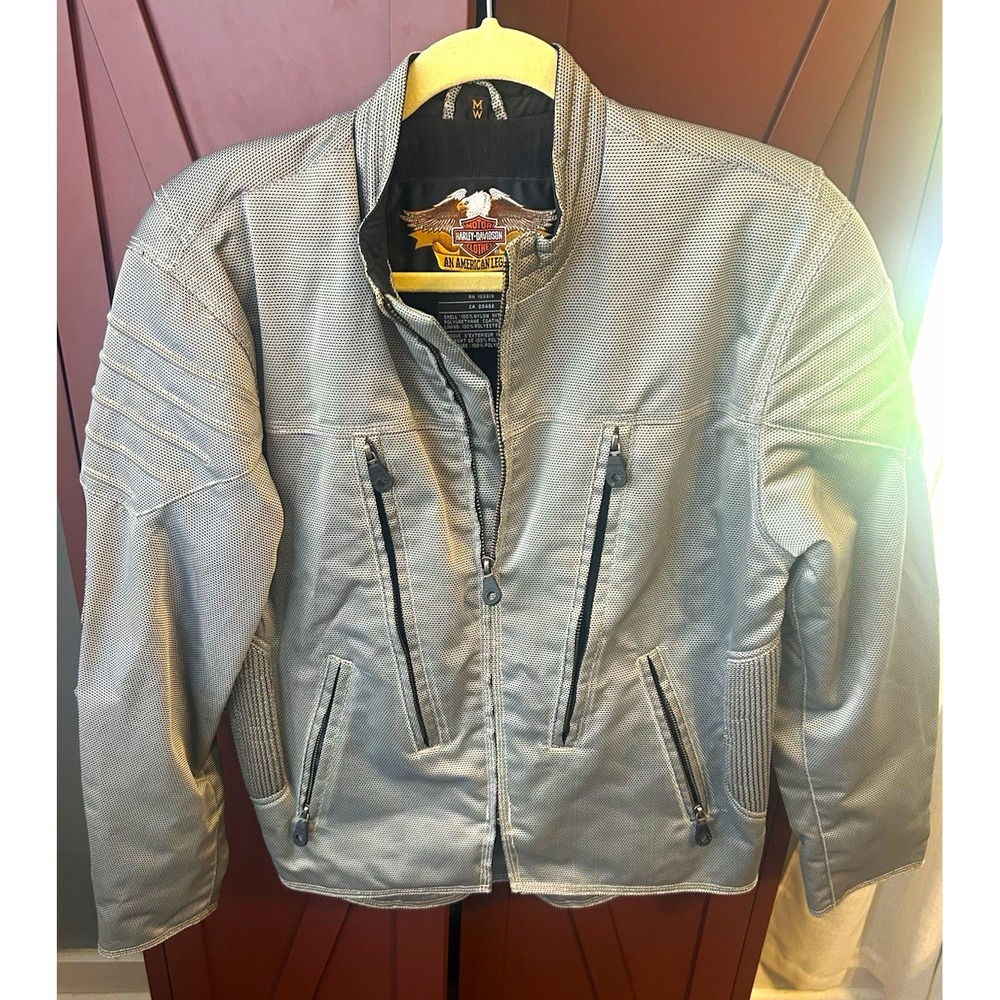 Harley-Davidson Mens M Mesh Motorcycle Riding Jacket Gray 97095-02VM Vintage